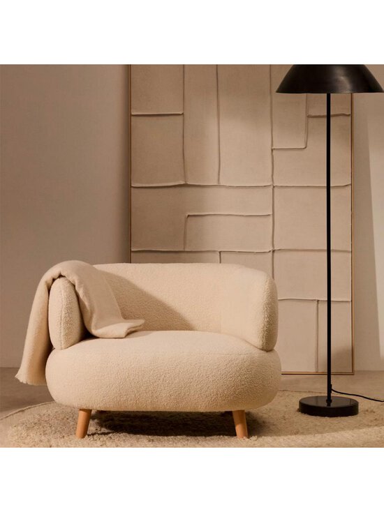 Kave Home - Luisa-nojatuoli Himalaya-kangas vaalea beige / pyökki - WHITE | Stockmann - photo 5