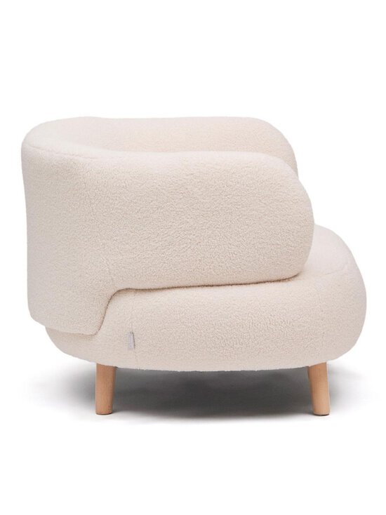 Kave Home - Luisa-nojatuoli Himalaya-kangas vaalea beige / pyökki - WHITE | Stockmann - photo 4