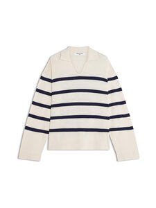 Maison Kitsuné - Striped Mariniere -neulepusero - 0502 ECRU/CLASSIC NAVY | Stockmann