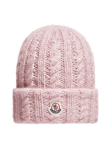 Moncler - Palmikkoneulepipo - 51A PINK | Stockmann