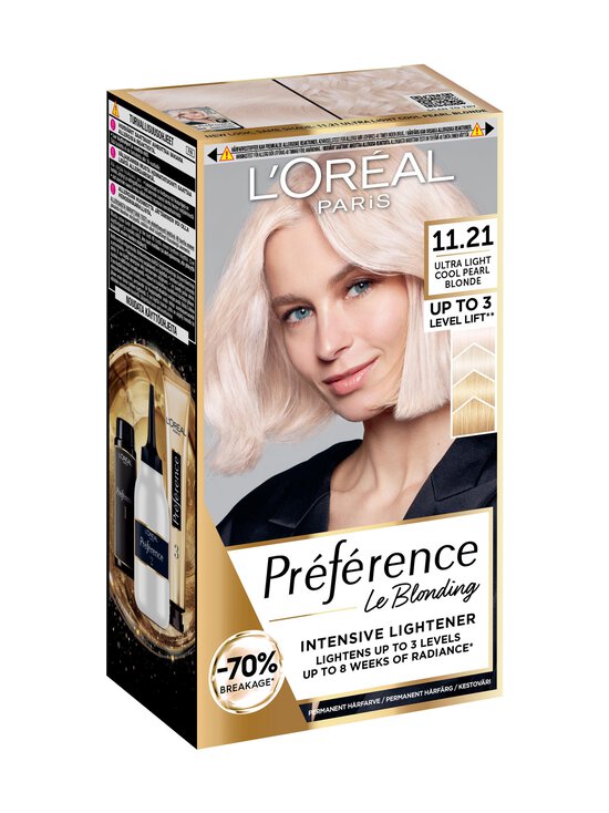 L'Oréal Paris - Eriti kirgas juuksvärv Préférence Le Blonding - 11.21 ULTRA LIGHT EXTRA LIGHT COOL CRYSTAL BLONDE - photo 2 L'Oréal Paris - Eriti kirgas juuksvärv Préférence Le Blonding - 11.21 ULTRA LIGHT EXTRA LIGHT COOL CRYSTAL BLONDE | Stockmann - photo 2