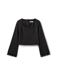 Sofie Schnoor - Pluus LaccoSW Bell Sleeve - 8011 DARK GREY MELANGE | Stockmann