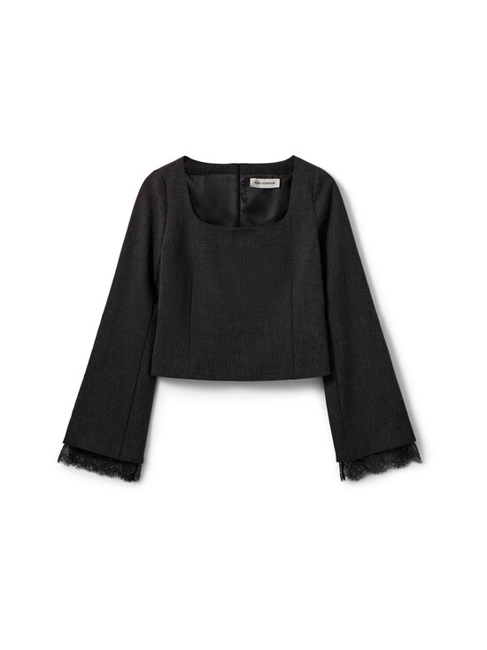 Sofie Schnoor - Pluus LaccoSW Bell Sleeve - 8011 DARK GREY MELANGE | Stockmann - photo 1