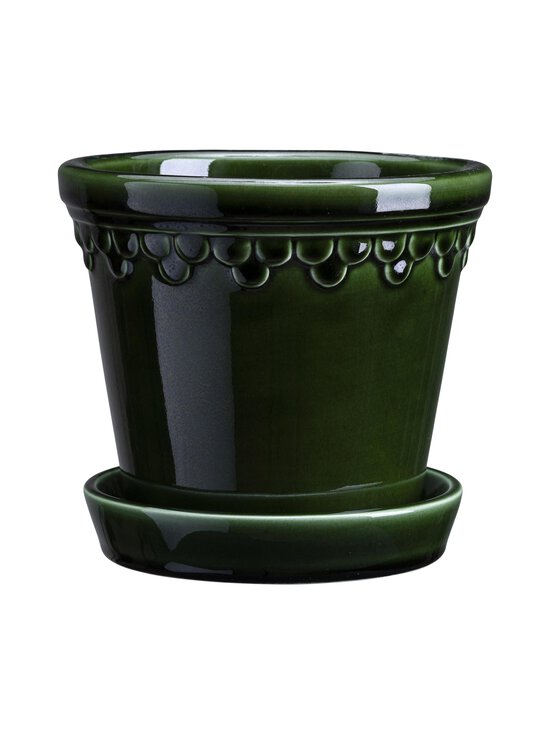 Bergs Potter - Køpenhavner Glazed Emerald Green -ruukku ja aluslautanen 21 cm - EMERALD GREEN EMERALD GREEN | Stockmann - photo 1