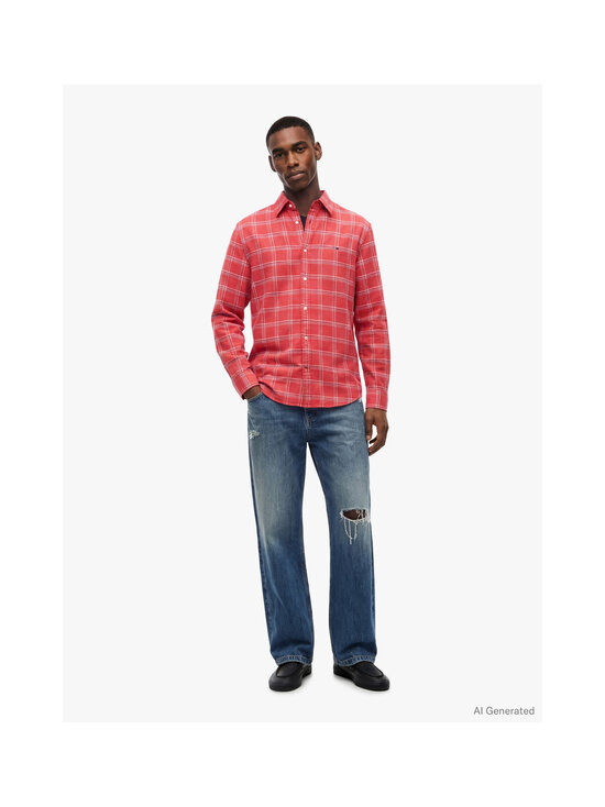 Tommy Jeans - Twill Check krekls ar apkakli - XK5 ANTHEM RED CHECK | Stockmann - photo 4