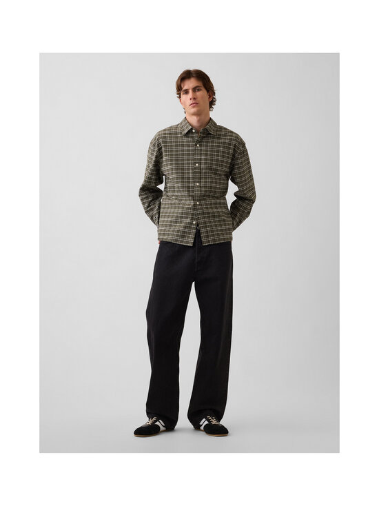 GAP - Cropped Oxford Relaxed krekls ar apkakli - OLIVE PLAID | Stockmann - photo 2