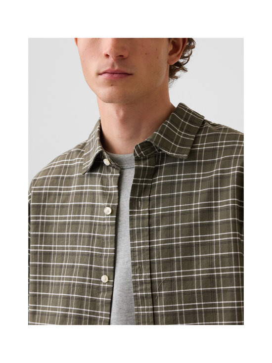GAP - Cropped Oxford Relaxed krekls ar apkakli - OLIVE PLAID | Stockmann - photo 4
