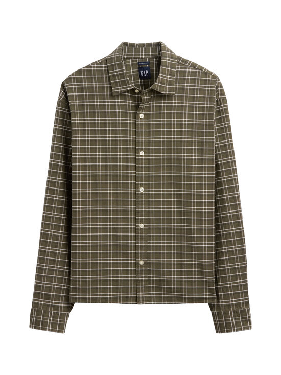 GAP - Cropped Oxford Relaxed krekls ar apkakli - OLIVE PLAID | Stockmann - photo 5