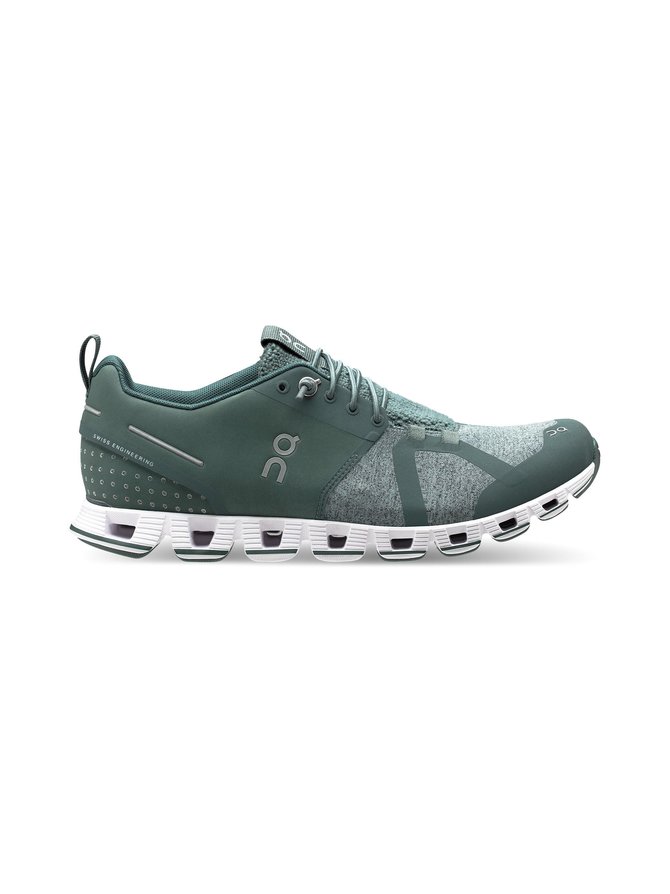 Green running shoes