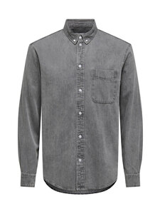 Only & Sons - Teksasärk OnsOrson Regular - LIGHT GREY DENIM | Stockmann