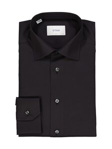 Eton - Slim Fit Semi-Solid Dobby -kauluspaita - 18 BLACK | Stockmann