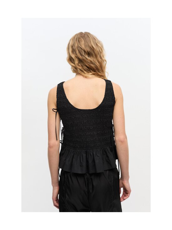 Ganni - Cotton Poplin Smock Tie -toppi - 099 BLACK - photo 4 Ganni - Cotton Poplin Smock Tie -toppi - 099 BLACK | Stockmann - photo 4