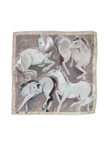 Eton - Horse Print -silkkitaskuliina - 64 MID GREEN | Stockmann
