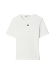 Tory Burch - Cotton Rib Logo t-paita - SNOW WHITE | Stockmann