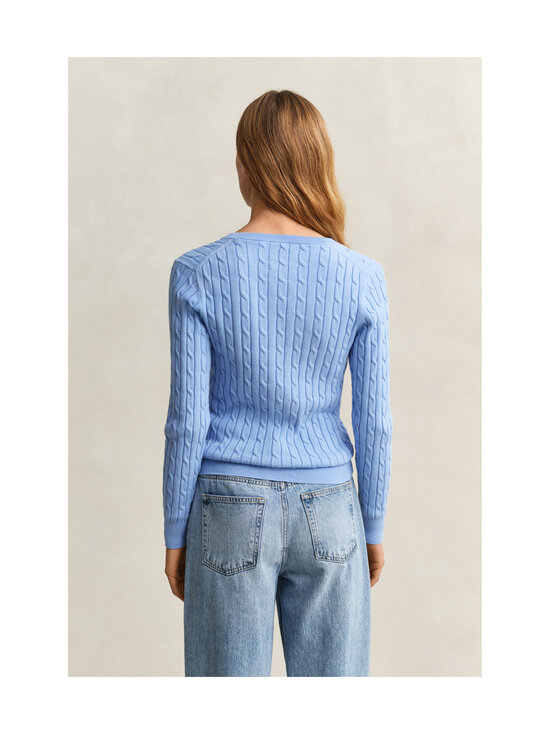 GANT - Stretch Cotton V-Neck -palmikkoneule - 424 HYDRANGEA BLUE | Stockmann - photo 3