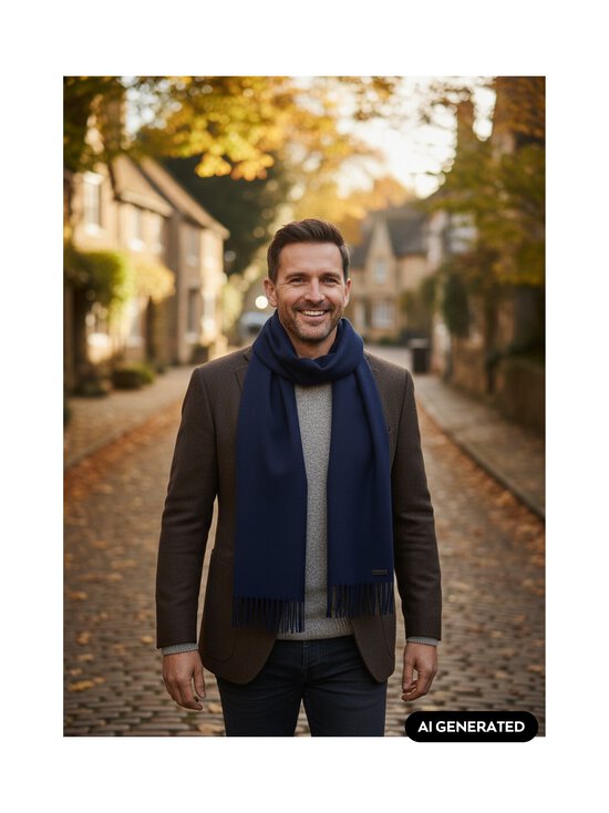 BOSS - Naster-huivi - 404 DARK BLUE | Stockmann - photo 3