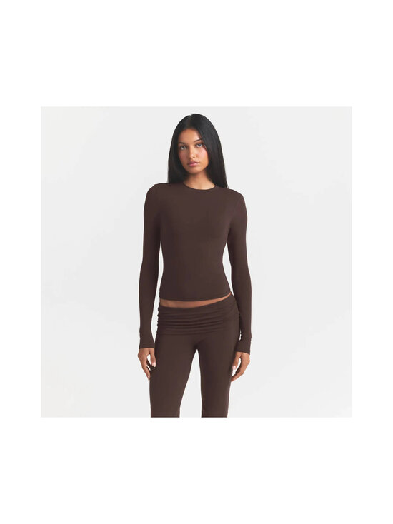 SKIMS - Trikotaažsärk Cotton Jersey Long Sleeve - ESPRESSO | Stockmann - photo 2
