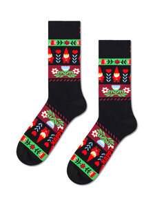 Happy Socks - Folklore Christmas Stripe -sukat - 9000 BLACK | Stockmann