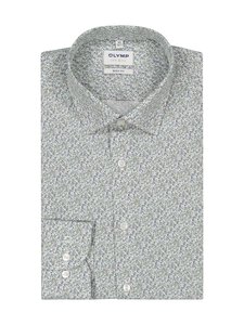 Olymp - Body Fit Small Flower Print krekls ar apkakli - 40 HELLGRÜN | Stockmann