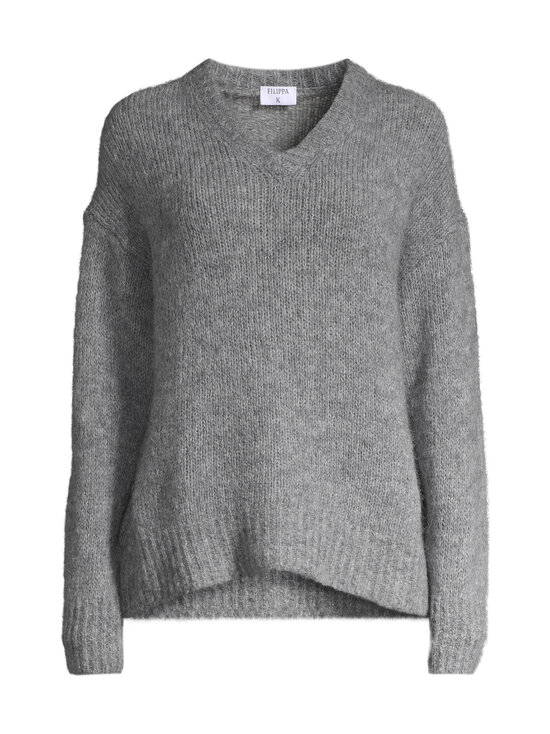 Filippa K - Hairy Alpaca V-Neck -neulepaita - GREY MELANGE | Stockmann - photo 1