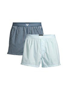 Emporio Armani - Woven Boxer -alushousut 2 -pack - MB522 S.STR.AQUA/B.STR.ORION | Stockmann