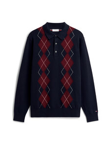 Tommy Hilfiger - Polosärk Placed Argyle - DW5 NAVY BLUE | Stockmann
