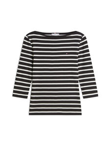 Tommy Hilfiger - New Cody Slim Boat Neck krekls - 0AS BLACK / ECRU STP | Stockmann