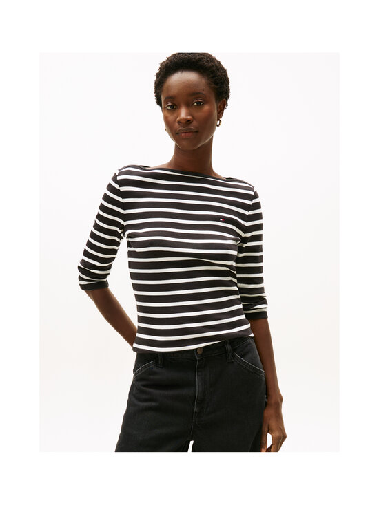 Tommy Hilfiger - New Cody Slim Boat Neck krekls - 0AS BLACK / ECRU STP | Stockmann - photo 2