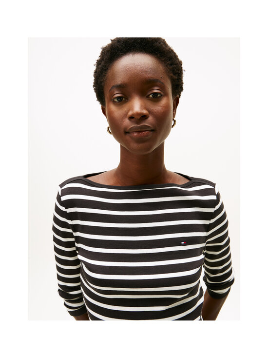 Tommy Hilfiger - New Cody Slim Boat Neck krekls - 0AS BLACK / ECRU STP | Stockmann - photo 5