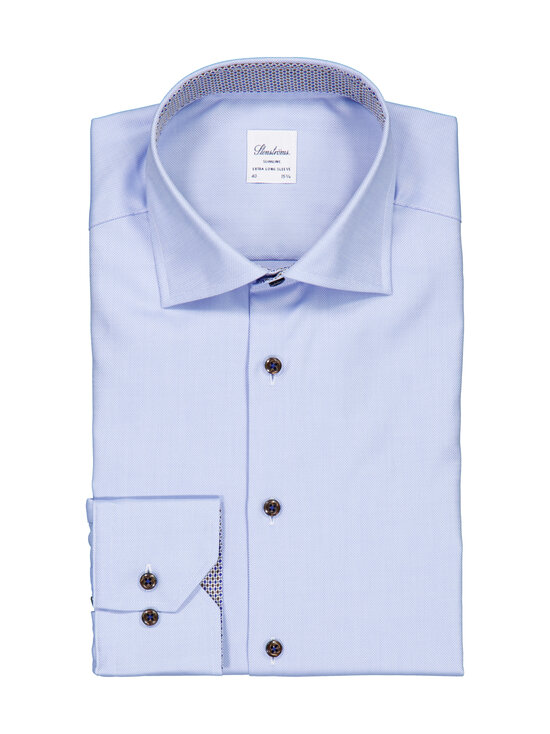 Stenströms - Slimline Contrast -kauluspaita, erikoispitkät hihat - 110 LIGHT BLUE | Stockmann - photo 1