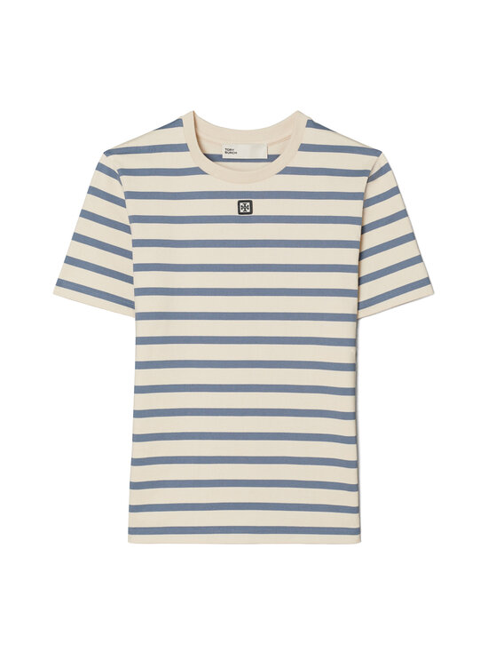 Tory Burch - Striped Cotton T-krekls - 144 LIGHT IVORY / BLUE STRIPE | Stockmann - photo 1