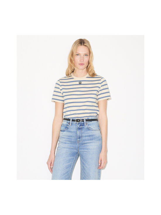 Tory Burch - Striped Cotton T-krekls - 144 LIGHT IVORY / BLUE STRIPE | Stockmann - photo 2