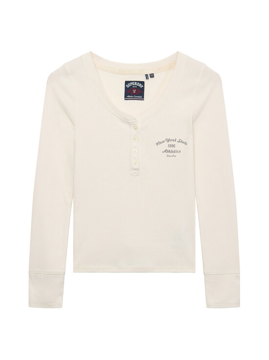Superdry - Athletic Button Down -trikoopaita - 8ML DESERT BONE OFF WHITE | Stockmann - photo 1