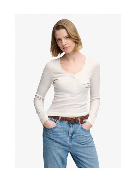 Superdry - Athletic Button Down -trikoopaita - 8ML DESERT BONE OFF WHITE | Stockmann - photo 2