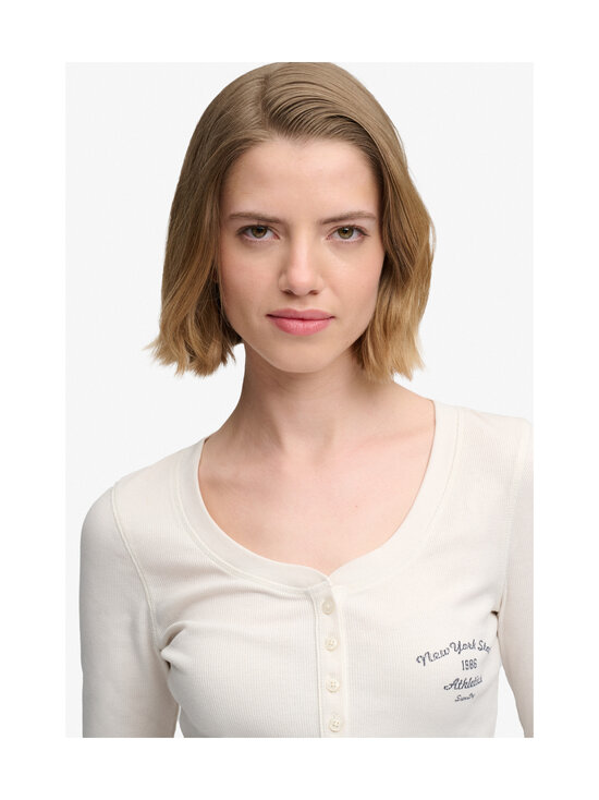 Superdry - Athletic Button Down -trikoopaita - 8ML DESERT BONE OFF WHITE | Stockmann - photo 5