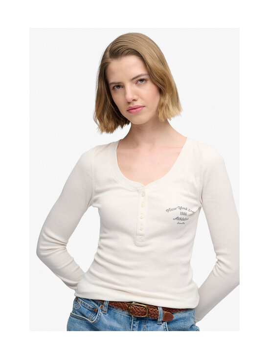 Superdry - Athletic Button Down -trikoopaita - 8ML DESERT BONE OFF WHITE | Stockmann - photo 6