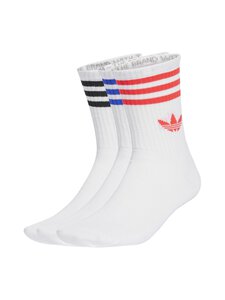 adidas Originals - 3 Stripes Crew zeķes 3-pāri - JV7404 WHITE/LUCRED/LUCBLU | Stockmann