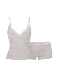 SKIMS - Pointelle Lace Cami And Boyshort Set -toppi ja alushousut - LIGHT HEATHER GREY PIN DOT | Stockmann