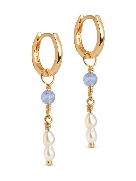 ENAMEL Copenhagen - Kullatud kõrvarõngad Liva Hoops - BLUE QUARTZ | Stockmann - photo 1