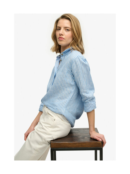 Superdry - Premium Linen Slim -paita - J9E CLASSIC BLUE STRIPE | Stockmann - photo 3