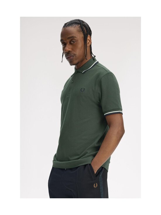 Fred Perry - Twin Tipped Slim -pikeepaita - 53A COURT GREEN / SNOW WHITE / NAVY | Stockmann - photo 5