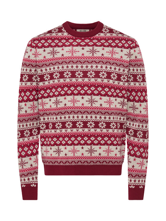 Only & Sons - OnsX-mas -neule - MERLOT DETAIL:SNOWFLAKE | Stockmann - photo 1
