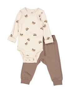Lindex - Bodysuit- ja housusetti - 1230 LIGHT BEIGE | Stockmann