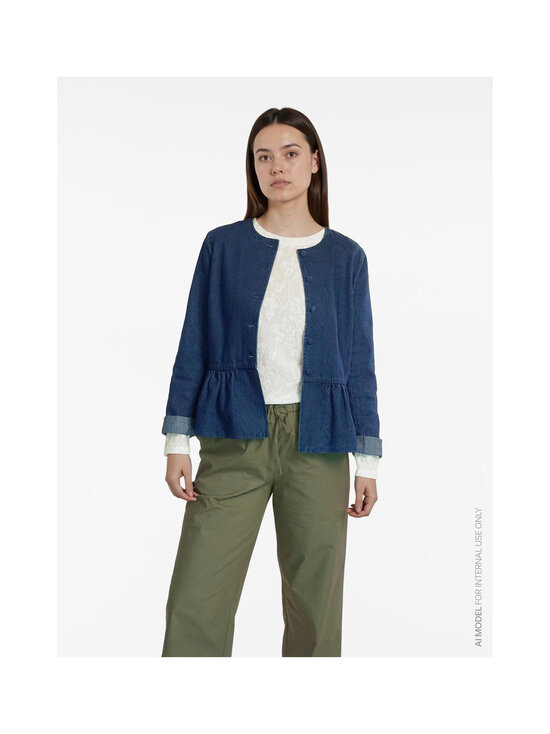 Vila - Vigiana O-Neck Peplum -farkkupaita - DARK BLUE DENIM | Stockmann - photo 3