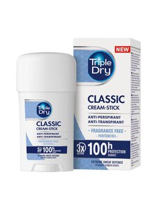 Triple Dry - Lõhnatu deodorant Cream Stick Classic Antiperspirant 100h, 45 ml | Stockmann