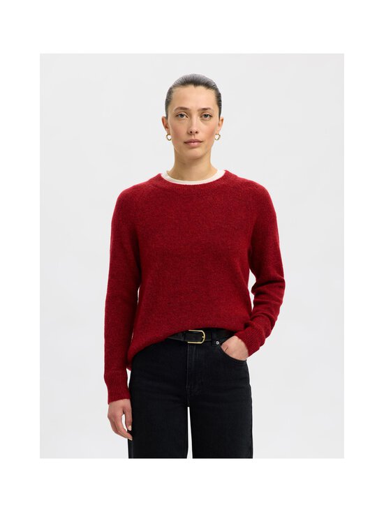 Selected - SlfLulu-neulepusero - EQUESTRIAN RED DETAIL:MELANGE - photo 2 Selected - SlfLulu-neulepusero - EQUESTRIAN RED DETAIL:MELANGE | Stockmann - photo 2