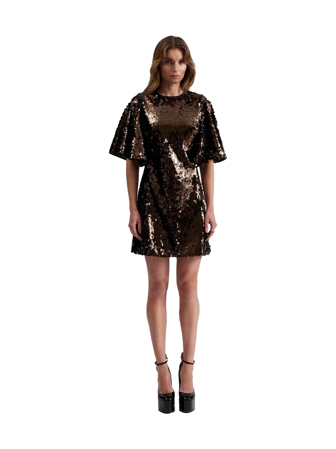 Yvette Wide Sleeve Sequin -paljettimekko