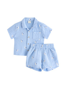 Lindex - Gauze Set -paita ja shortsit - 2325 BLUE | Stockmann