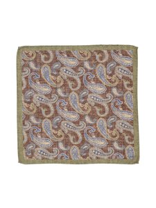 Stockholm Kravatt - Double Medallion Paisley -silkkitaskuliina - 12 BROWN | Stockmann
