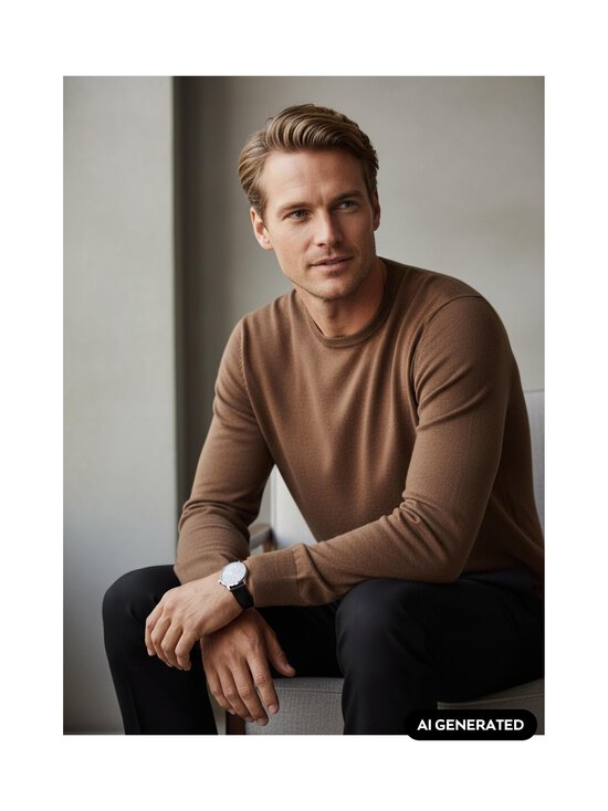 ESSENTIALS by Stockmann - Ethan-merinoneulepaita - BROWN MEL. 265528 | Stockmann - photo 7